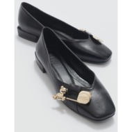  luvishoes women`s opal black buckle flat shoes