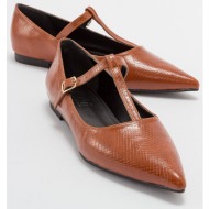  luvishoes bulva women`s tan patterned flat shoes