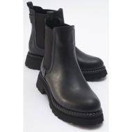  luvishoes marly women`s black leather elastic chelsea boots.