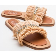  luvishoes lupe women`s beige slippers with stones