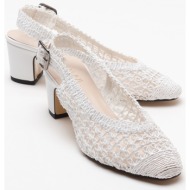  luvishoes lopa women`s white knitted heeled shoes