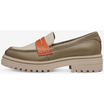 beige-khaki women`s leather loafers σε προσφορά