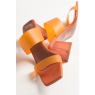  luvishoes women`s orange skin heels sheer slippers