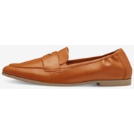  women`s orange leather loafers tamaris - women