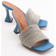  luvishoes doje jeans blue stone heeled slippers