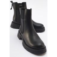  luvishoes denis women`s black leather elastic chelsea boots.