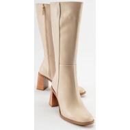  luvishoes maranta women`s beige skin heeled boots