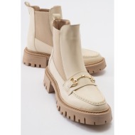  luvishoes women`s vesper beige buckled chelsea boots