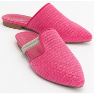  luvishoes pesa fuchsia women`s slippers with straw stones.