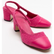  luvishoes s3 women`s fuchsia-tweed heeled shoes