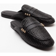  luvishoes 165 women`s slippers from genuine leather, black wicker