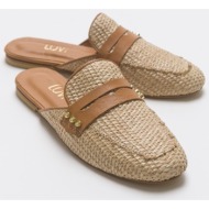  luvishoes 165 women`s slippers from genuine leather, scalloped straw