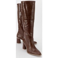  luvishoes belis tan print women`s heeled boots