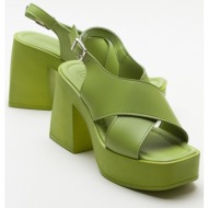  luvishoes cova women`s green heeled sandals