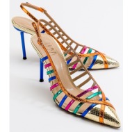  luvishoes gesto gold multi women`s high heeled shoes
