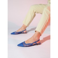  luvishoes brace jeans women`s blue skin mesh closed toe flat sandals