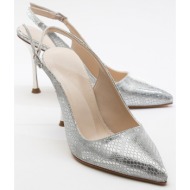  luvishoes orfo silver patterned women`s heeled shoes