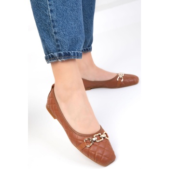 soho camel quilted women`s flats 18841 σε προσφορά