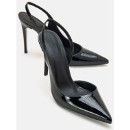  luvishoes twine black patent leather women`s heeled shoes