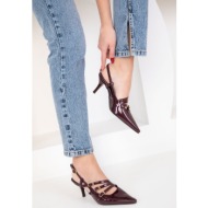  soho burgundy patent leather women`s classic heeled shoes 18803