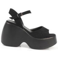  capone outfitters capone black women`s high wedge ankle strap sandals