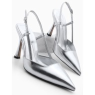  marjin women`s stiletto pointed toe thin heel scarf evening dress heeled shoes reney silver