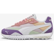  women`s white and purple sneakers with leather details puma blktop rider - women