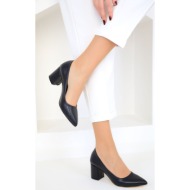  soho women`s dark navy blue classic heeled shoes 18511