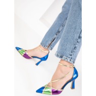  soho sax blue multi women`s classic heeled shoes 18815