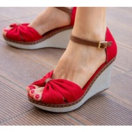  fox shoes red women`s wedge heeled shoes