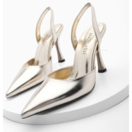  marjin women`s stiletto pointed toe open back evening dress heels nisay gold