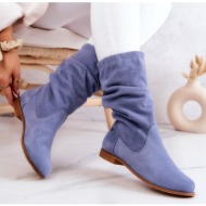  women`s suede shoes maciejka 05057-06 blue