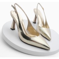  marjin women`s stiletto open back pointed toe evening dress heels meyre gold