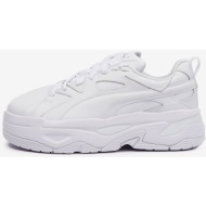  white women`s sneakers with leather details puma blstr dresscode wns - women