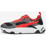  men`s red and gray sneakers with leather details puma f1 trinity - men`s