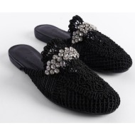  capone outfitters women`s knitted knitwear stone closed toe slippers