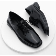  marjin women`s oxford shoes flat toe laced masculin casual shoes rilen black patent leather