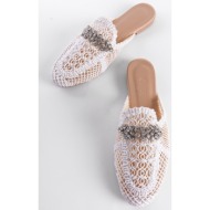  capone outfitters women`s knitted knitwear stone closed toe slippers