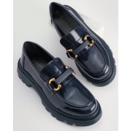  marjin women`s loafer high sole buckled casual shoes kinles navy