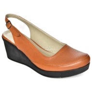  fox shoes s908057203 camel genuine leather wedge heel women`s shoe