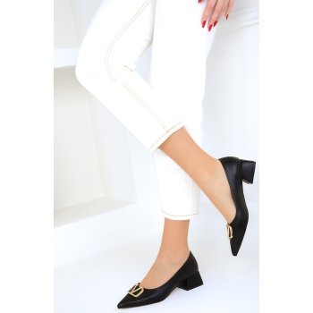 soho women`s black-gold classic heeled