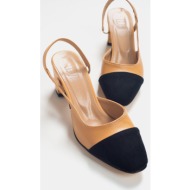  luvishoes s3 nude skin black suede closed toe chunky heel sandals