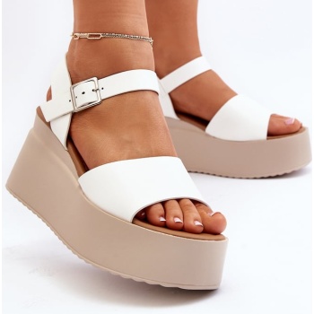 women`s wedge sandals white geferia σε προσφορά