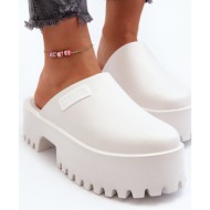  women`s slippers with a massive big star sole white