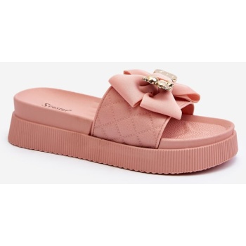 women`s slippers with bow and teddy σε προσφορά