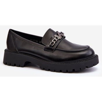 women`s flat-heeled loafers black ezoma σε προσφορά