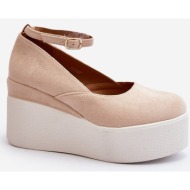  women`s wedge espadrilles light beige malla