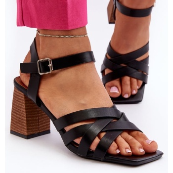 women`s high heel sandals black opifiana σε προσφορά