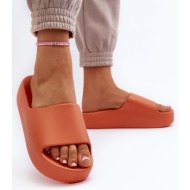  women`s slippers with thick soles, orange oreithano