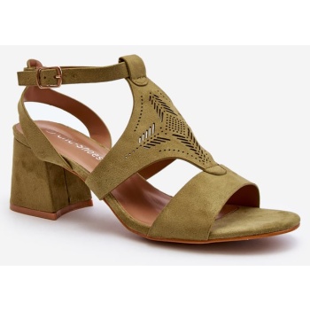 green low-heeled sandals eleriva σε προσφορά